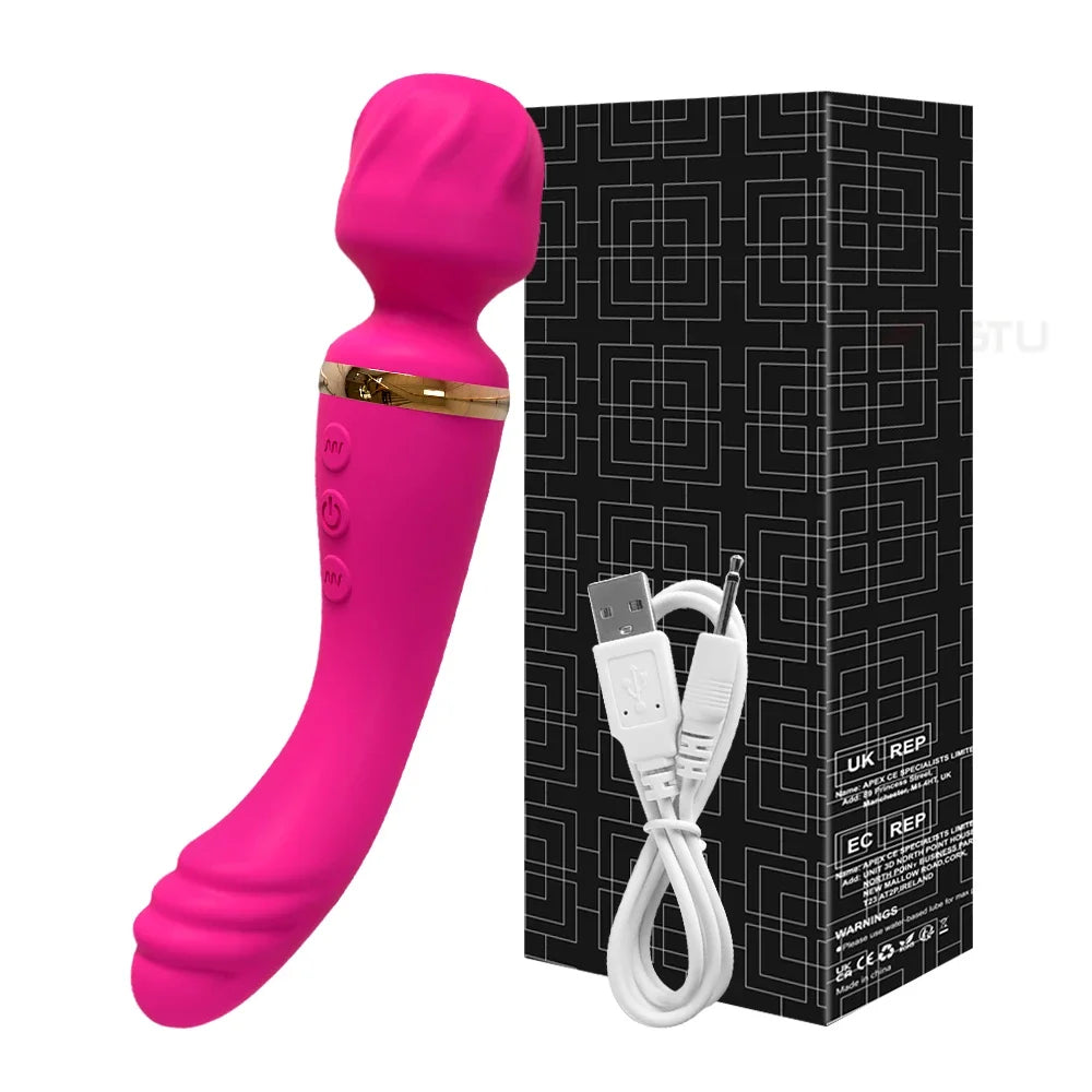 2-in-1 AV Wand for Nipple G-Spot & Clitoral Stimulation