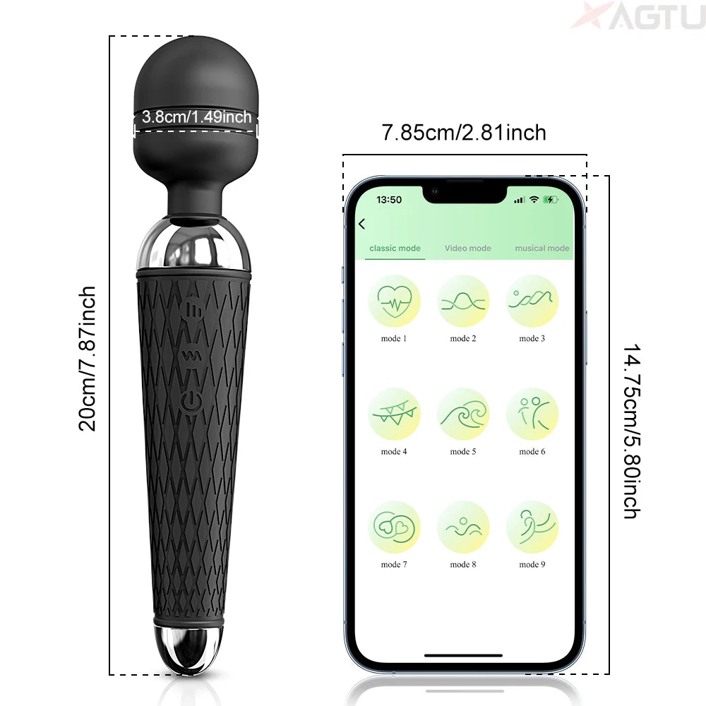 10-Speed Wand Vibrator for Clitoral and Nipple Stimulation