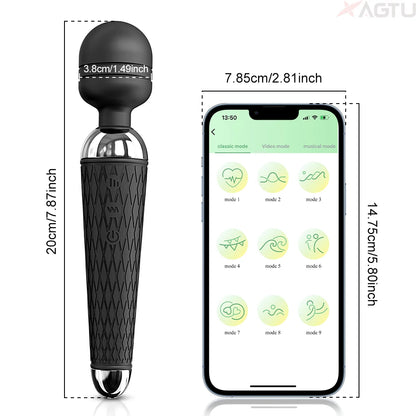 10-Speed Wand Vibrator for Clitoral and Nipple Stimulation