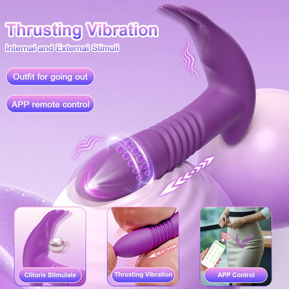 App Controll Thrusting Vibrator for G-Spot & Clit