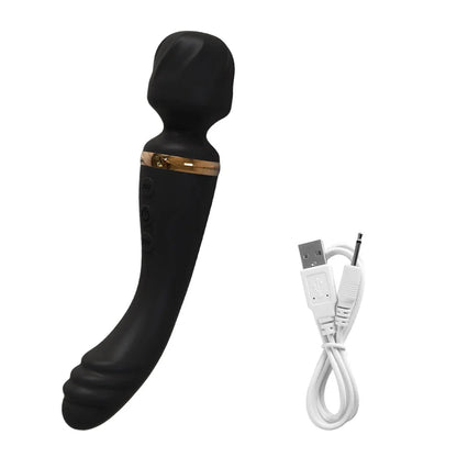 2-in-1 G-Spot and Clit Wand Vibrator with Nipple Stimulator