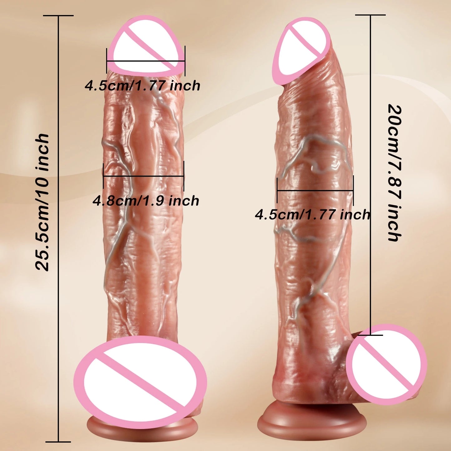 Super Realistic Thick Dildo with Strong Suction Cup