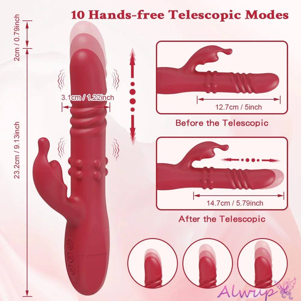 Rotating Rabbit Vibrator for G-Spot and Clitoral Stimulation