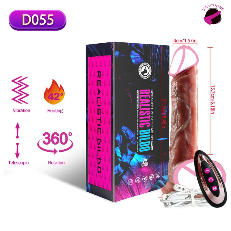Heating Realistic Dildo with Remote Control