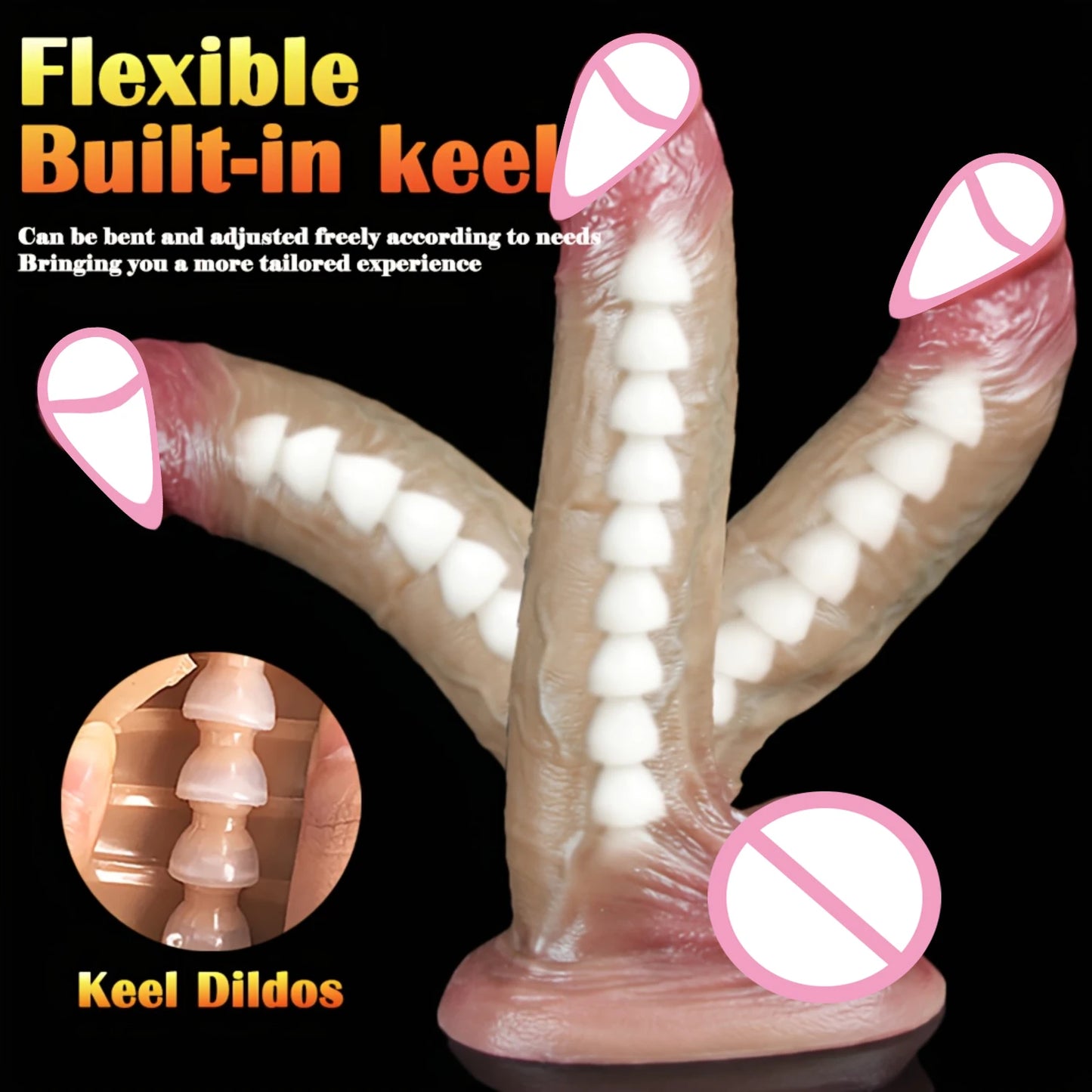 Realistic Sliding Foreskin Dildo - Lifelike Penis with Testicles