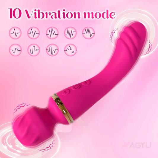 2-in-1 Wand for G-Spot Clitoral & Nipple Stimulation