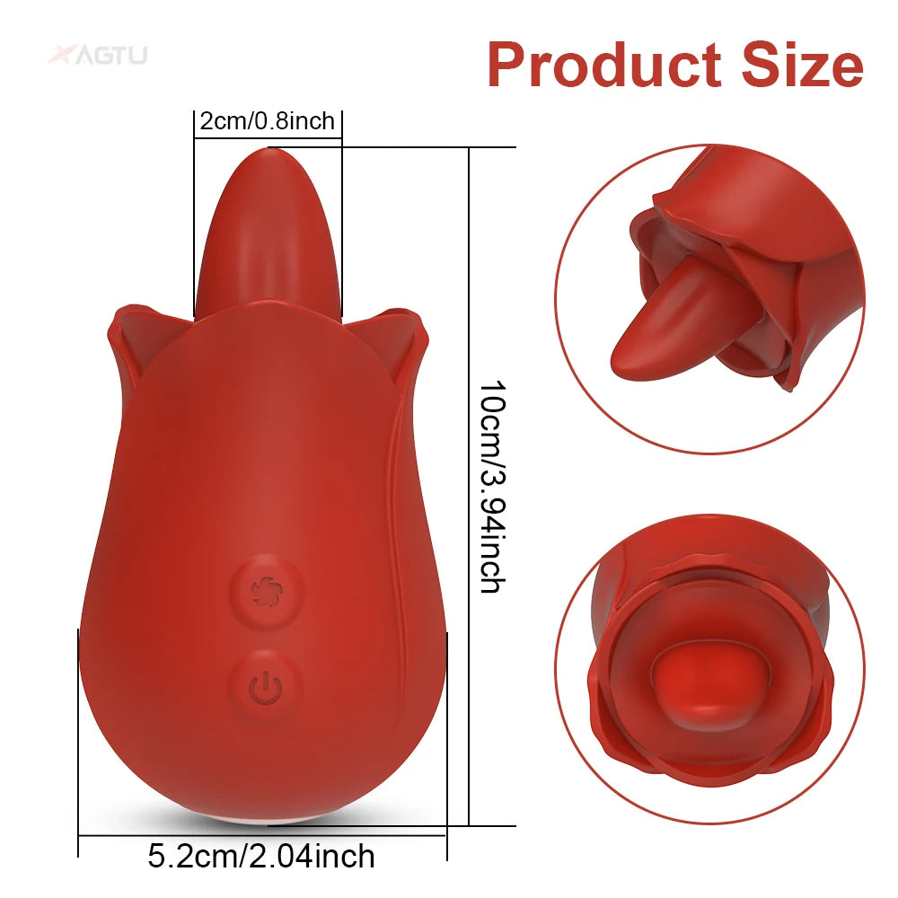 Tongue Licking Clitoral Vibrator with Nipple Stimulator for Women