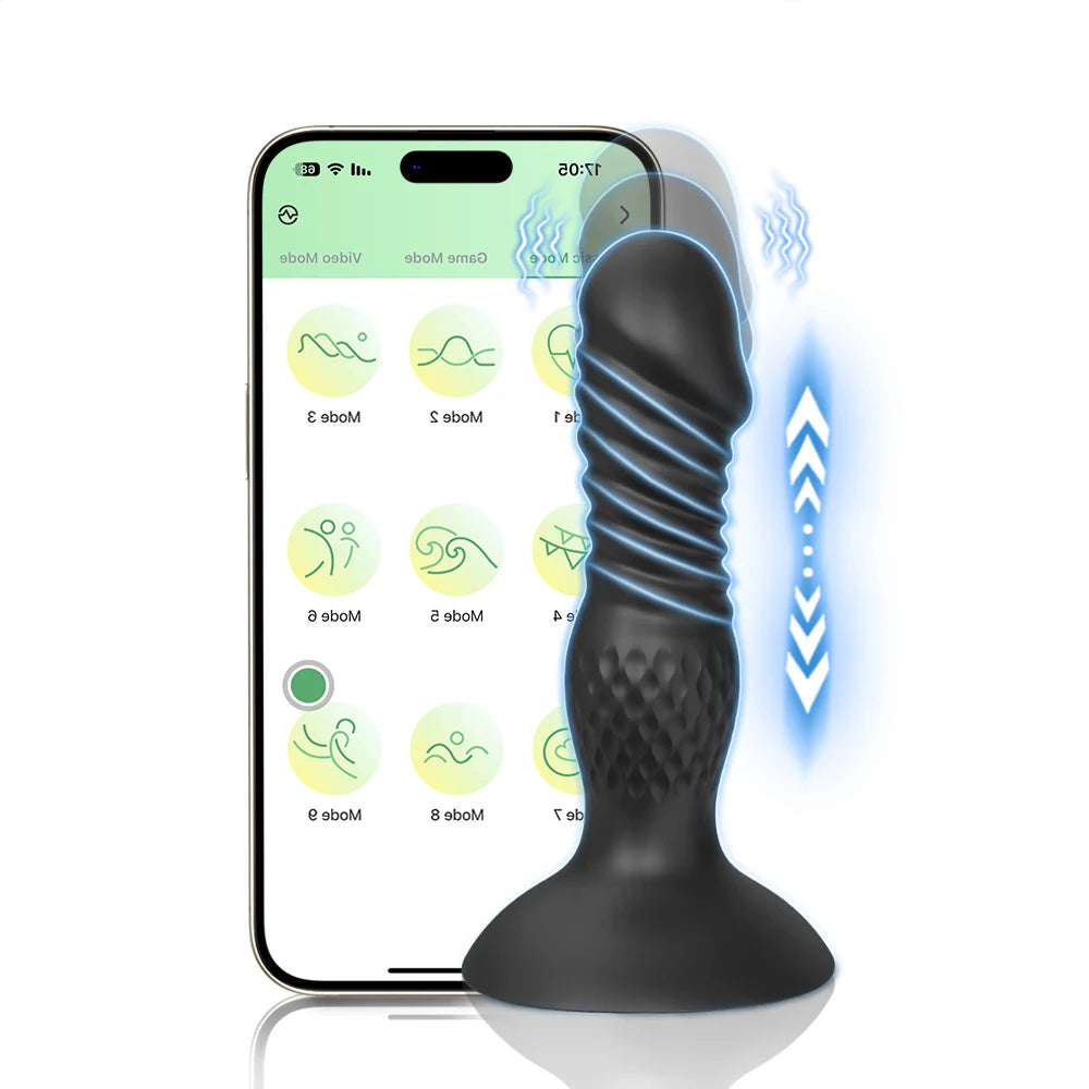 APP Controlled Thrusting Butt Plug & Telescopic Prostate Massager