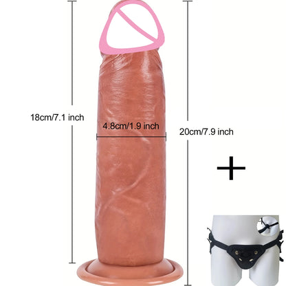 Extra Realistic Dildo with Moving Foreskin - Lifelike Penetration & Anal Stimulator