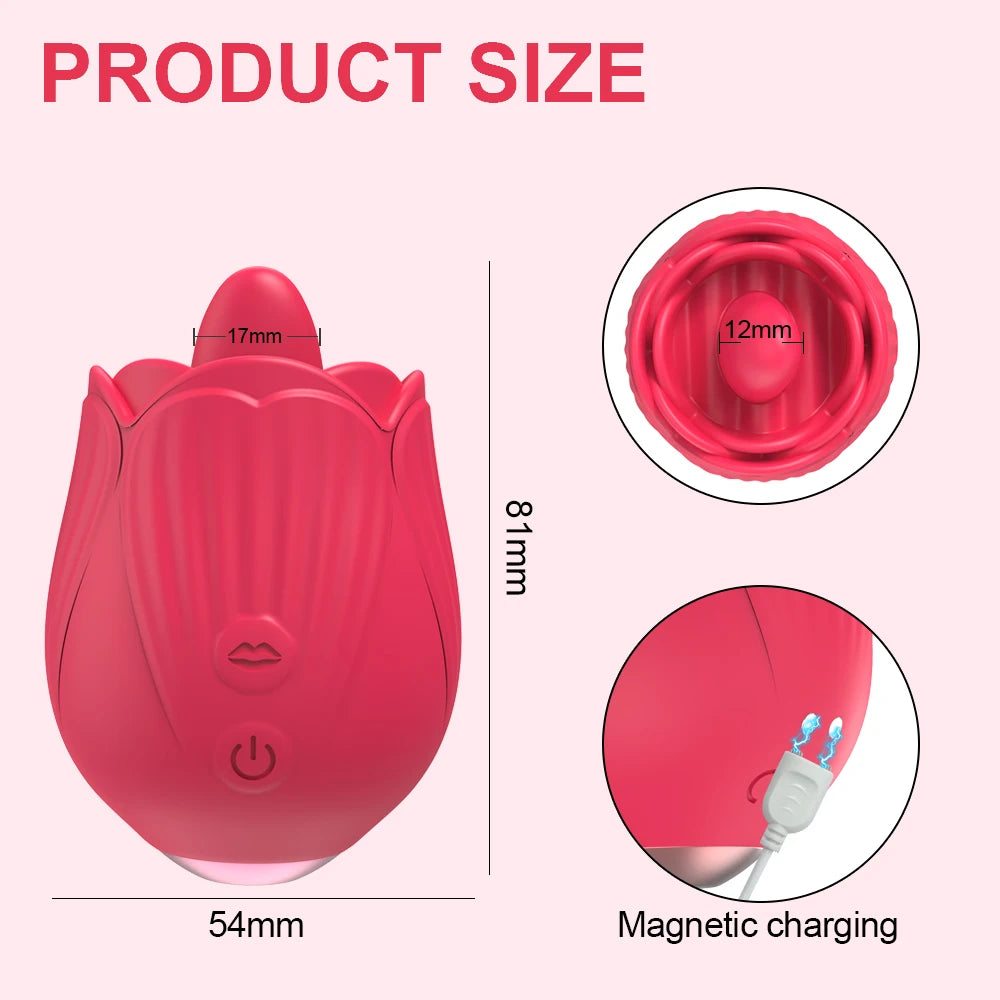 Tongue Licking Clitoral Vibrator with Nipple Stimulator for Women