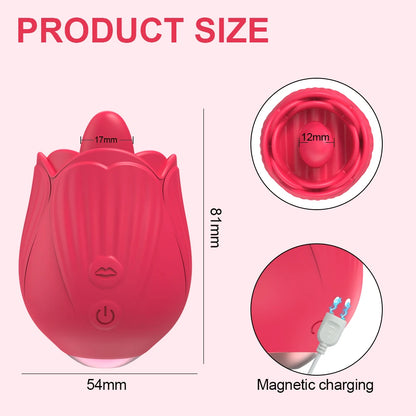 Tongue Licking Clitoral Vibrator with Nipple Stimulator for Women