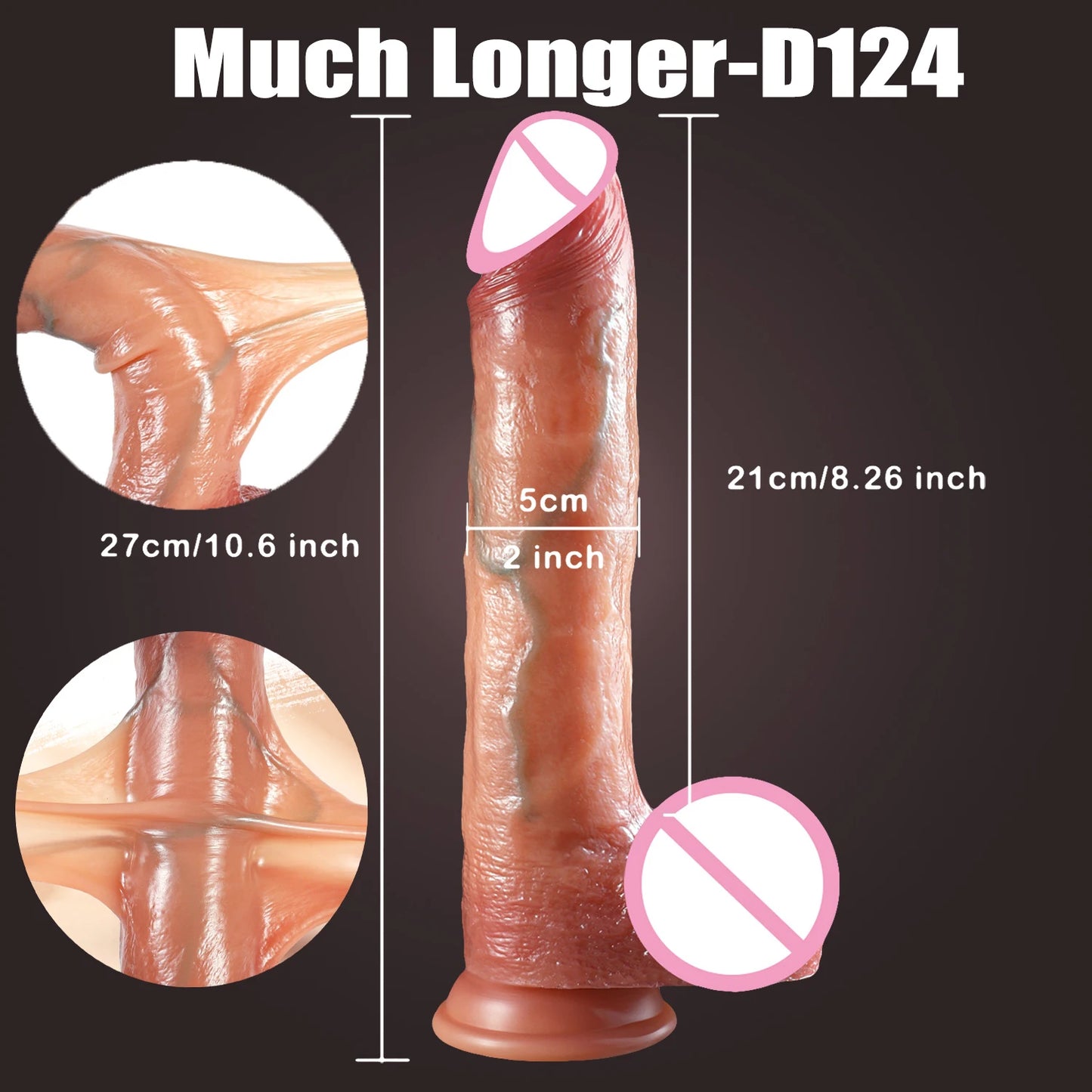 Realistic Pushing Dildo with Sliding Foreskin & Balls for Women & Anal