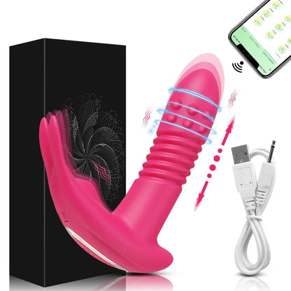 APP Control Thrusting Dildo: Rotating Telescopic G-Spot Massager