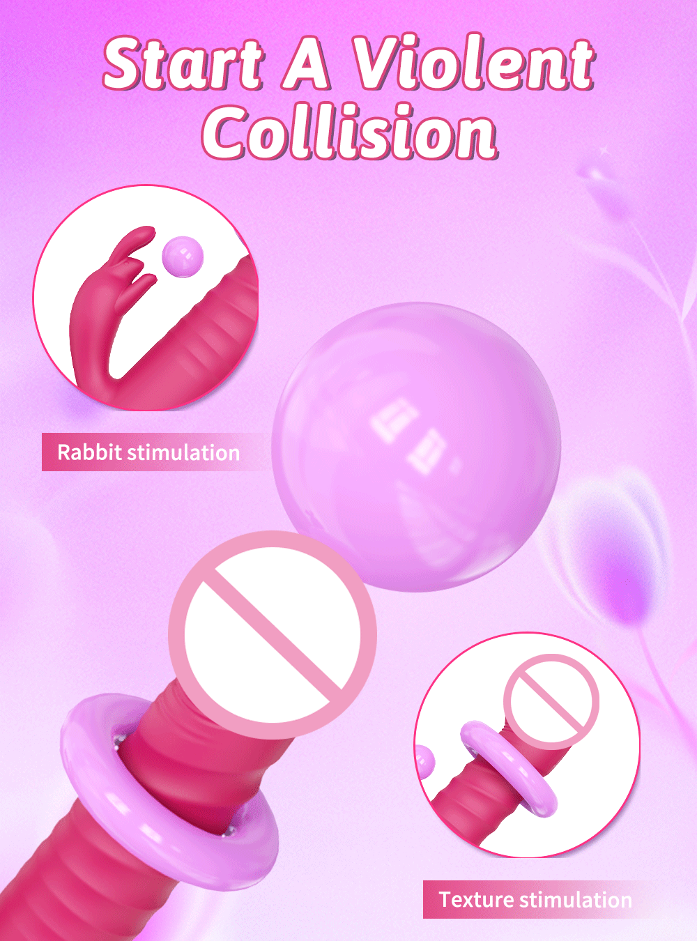 Dildo Vibrator with 3 Thrusting & 10 Vibration Patterns