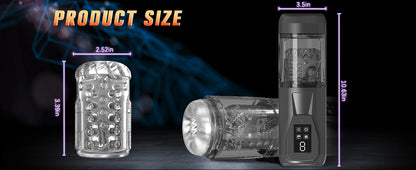 LCD Automatic Male Masturbator with 7 Vibrating Rotating Thrusting & Licking Modes