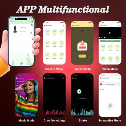 360° Rotation APP Butt Plug with LED & Wiggle Prostate Massager