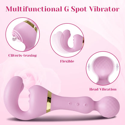 3-in-1 Wand for G-Spot Clitoral & Nipple Stimulation