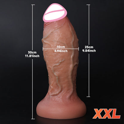 Double Skin Realistic Thick Dildo with Suction Cup