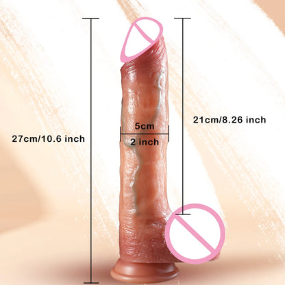 Realistic Sliding Foreskin Dildo with Testicles for Women & Strapon Play