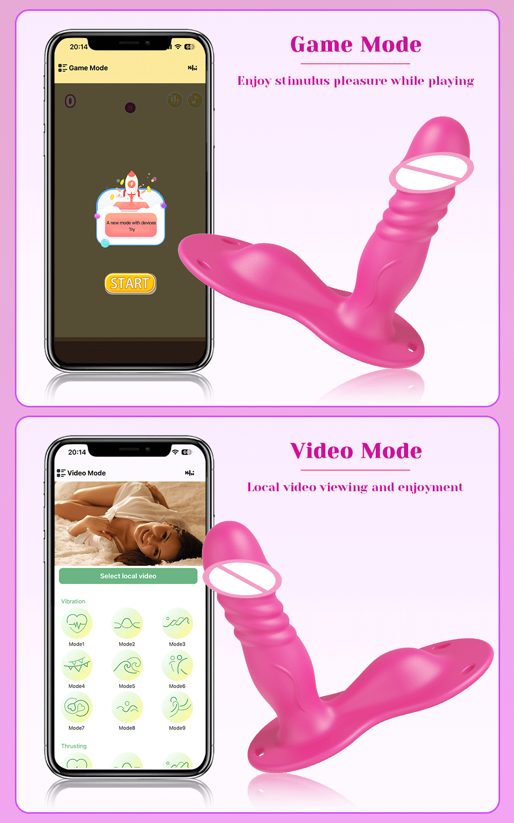 APP-Controlled Grinding Strap-On for G-Spot & Clit