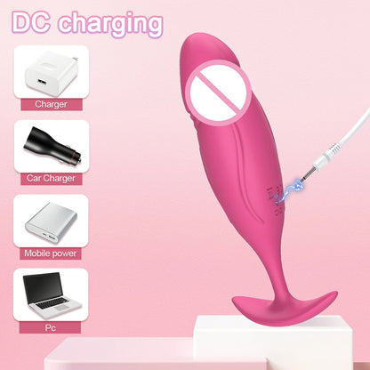 10 Mode Remote Control Vibrating Butt Plug & Mini Dildo