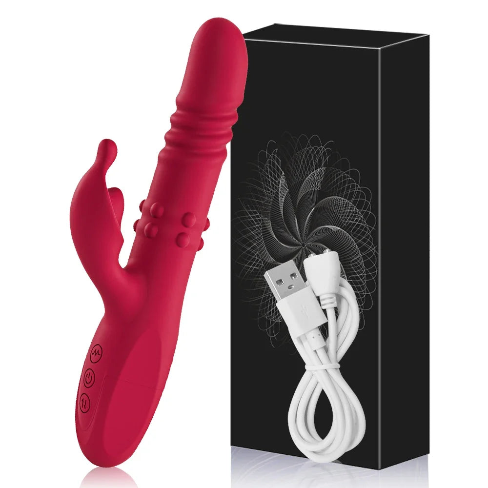 Rotating Rabbit Vibrator for G-Spot and Clitoral Stimulation
