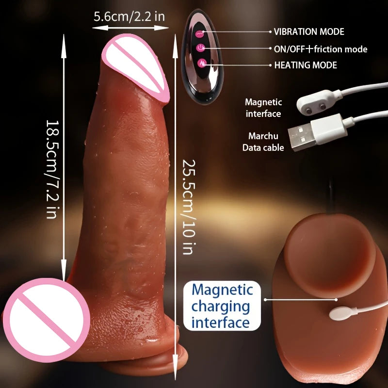 Heating Thrusting Realistic Dildo with Remote Control