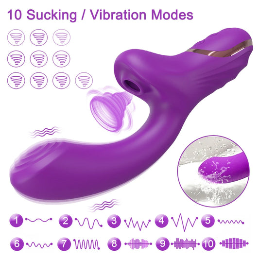 G-Spot Clit Sucker Vibrator with Nipple Stimulator