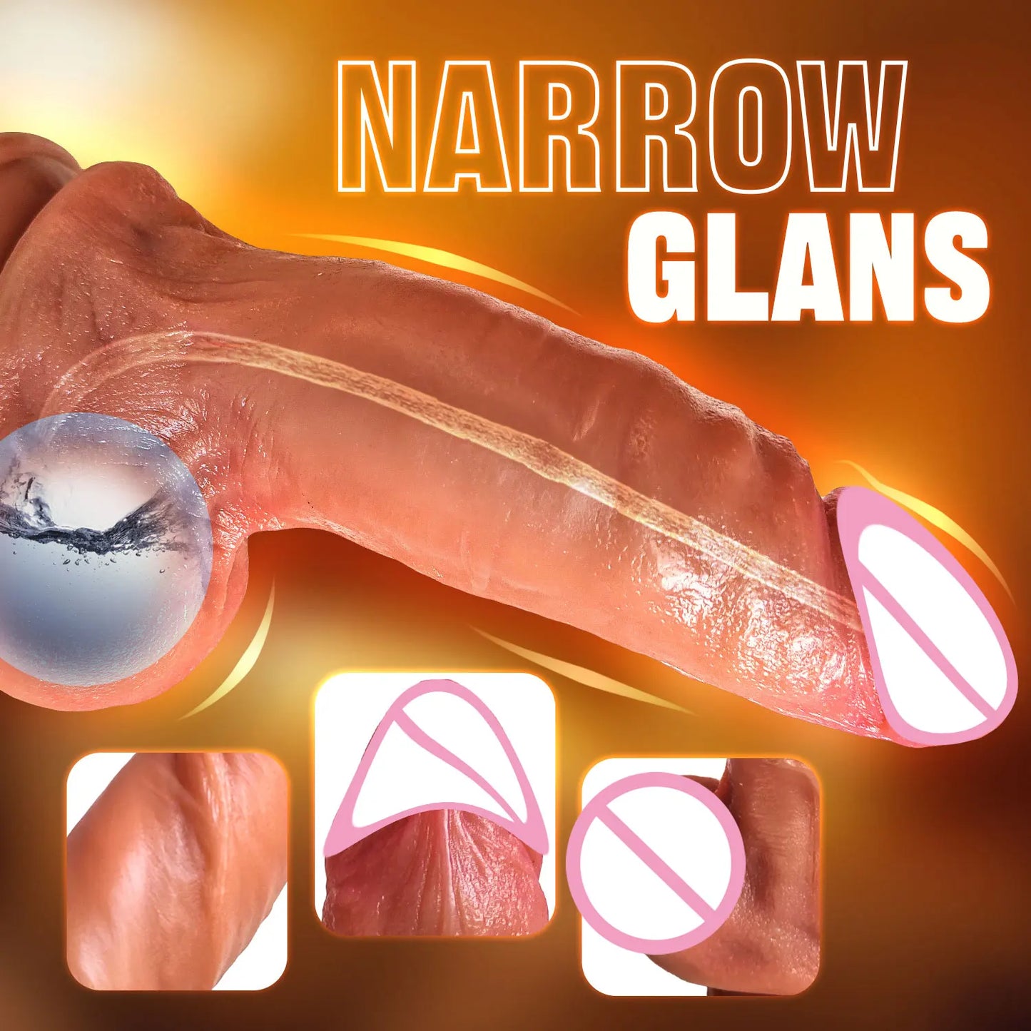 Squirting Silicone Dildo with Balls - Soft Anal Plug Toy for Women