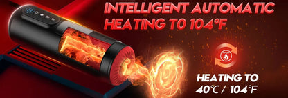 LCD Display Automatic Heating Male Masturbator with Thrusting & Suction
