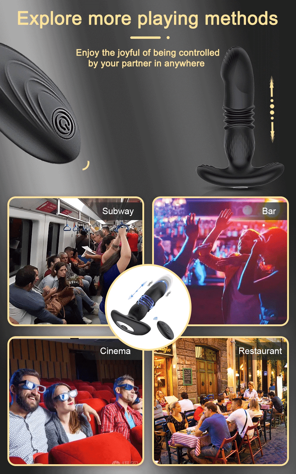 Thrusting Anal Vibrator for Men: Remote Telescopic Prostate Massager