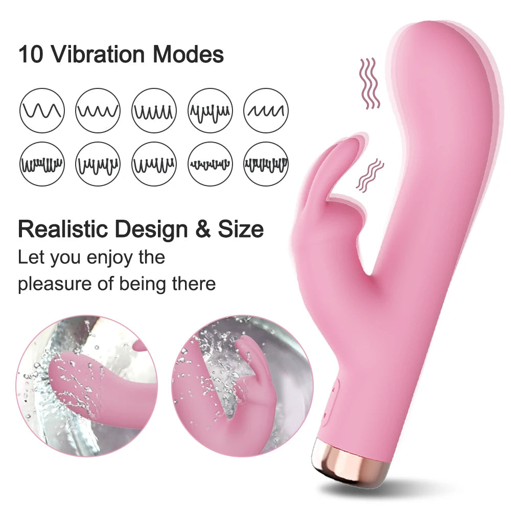 3-in-1 Dildo Rabbit Vibrator G-Spot & Clitoral Anal Stimulator