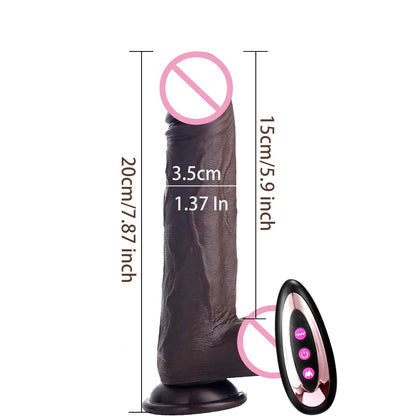 Heating Realistic Dildo with Telescopic Penis & Butt Plug