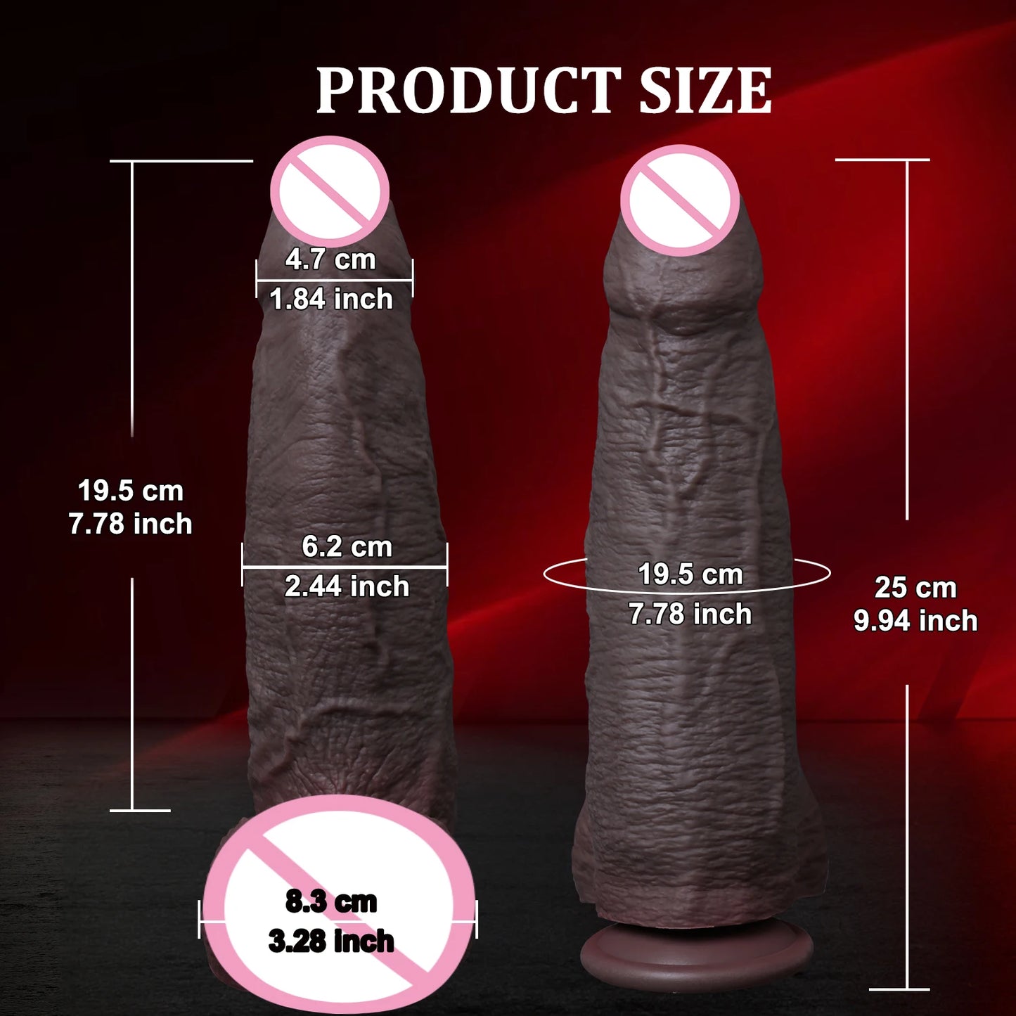 Long Realistic Penis Dildo with Foreskin - Extra Thick Anal & G-Spot Toy