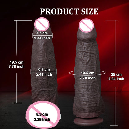 Long Realistic Penis Dildo with Foreskin - Extra Thick Anal & G-Spot Toy
