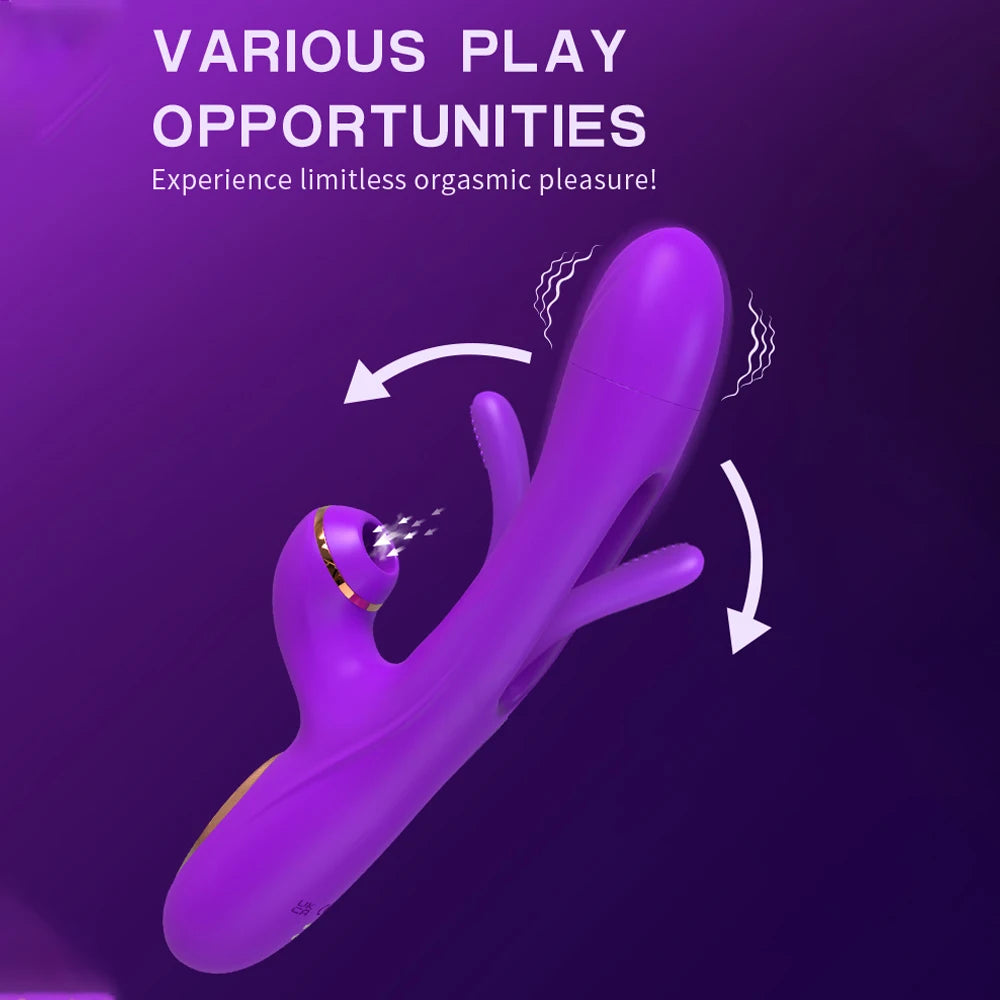 Tapping Flapping Clit Sucker with G-Spot Vibrator
