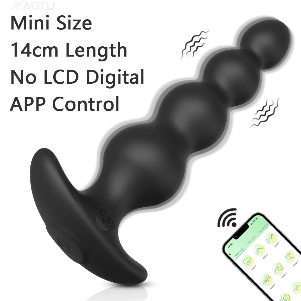 Anal Beads & Butt Plug with LED Screen for G-Spot Stimulation