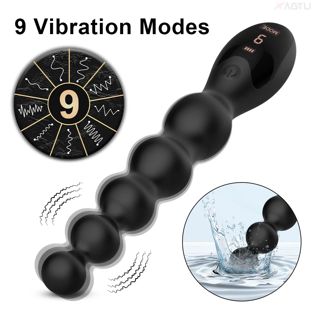 Anal Beads & Butt Plug with LED Screen for G-Spot Stimulation