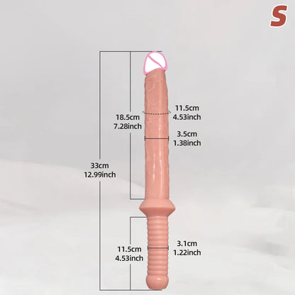 Long Silicone Dildo with Handle for Adults
