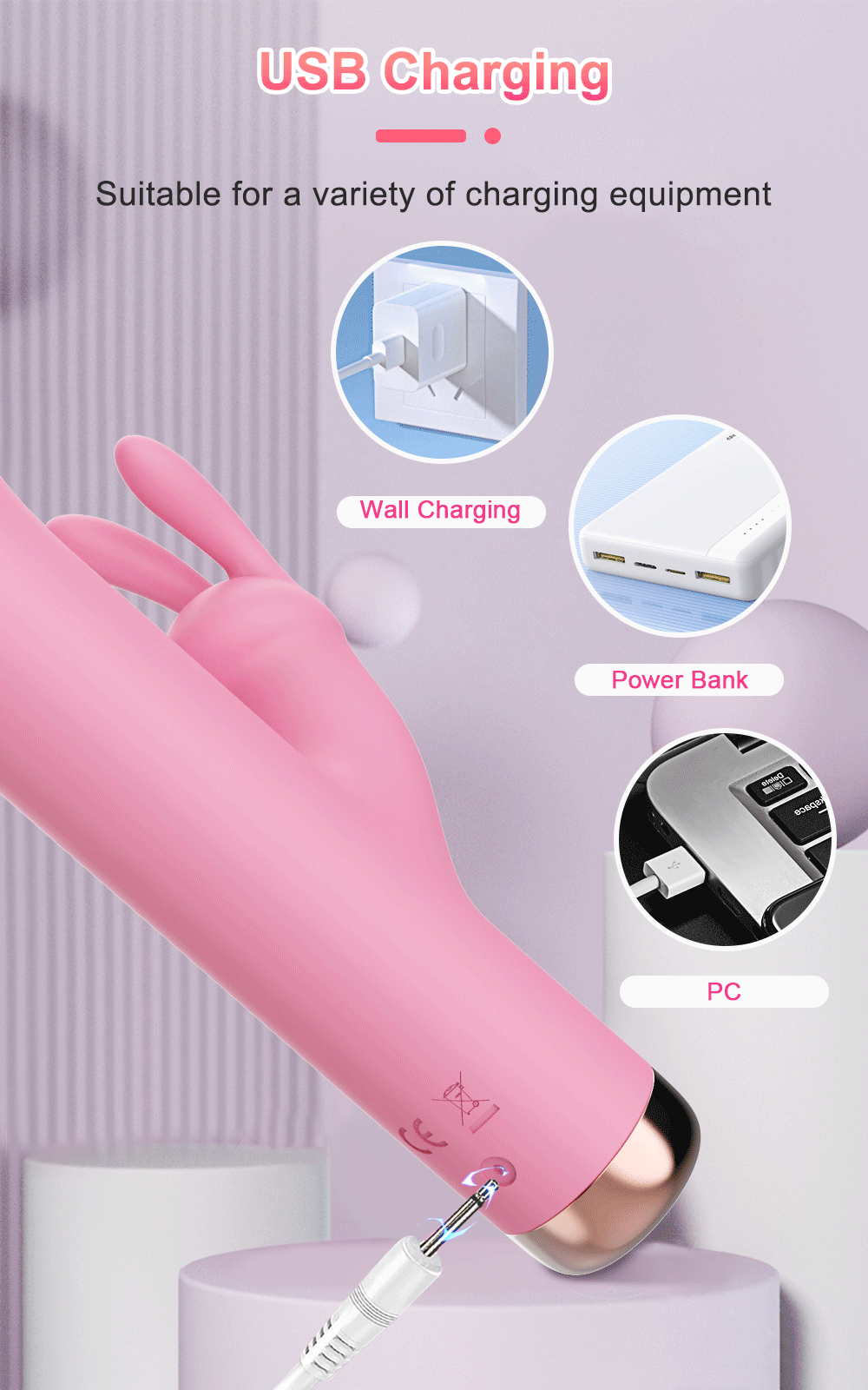 3-in-1 Rabbit Vibrator for G-Spot and Anal Pleasure