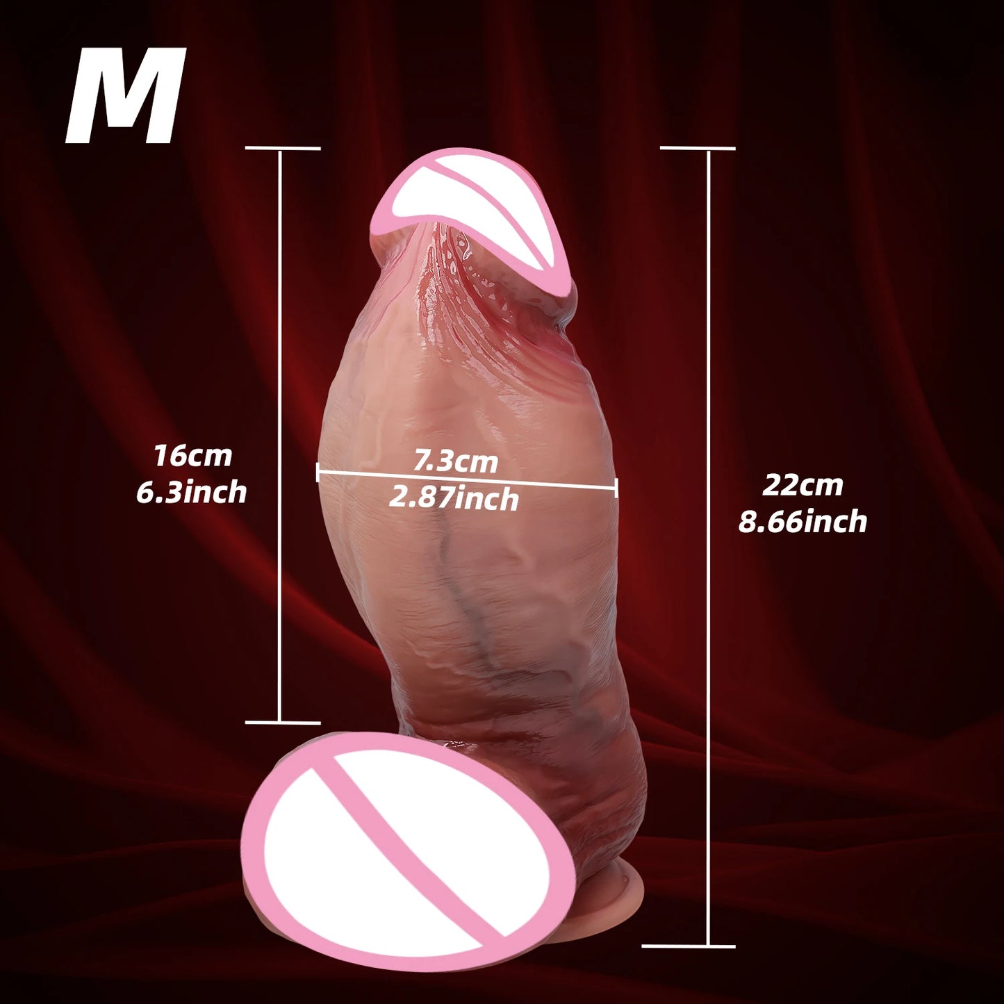 Big Realistic Hardness Dildo with Butt Plug