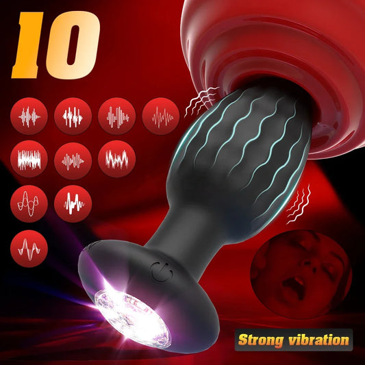 APP Control LED Vibrating Butt Plug