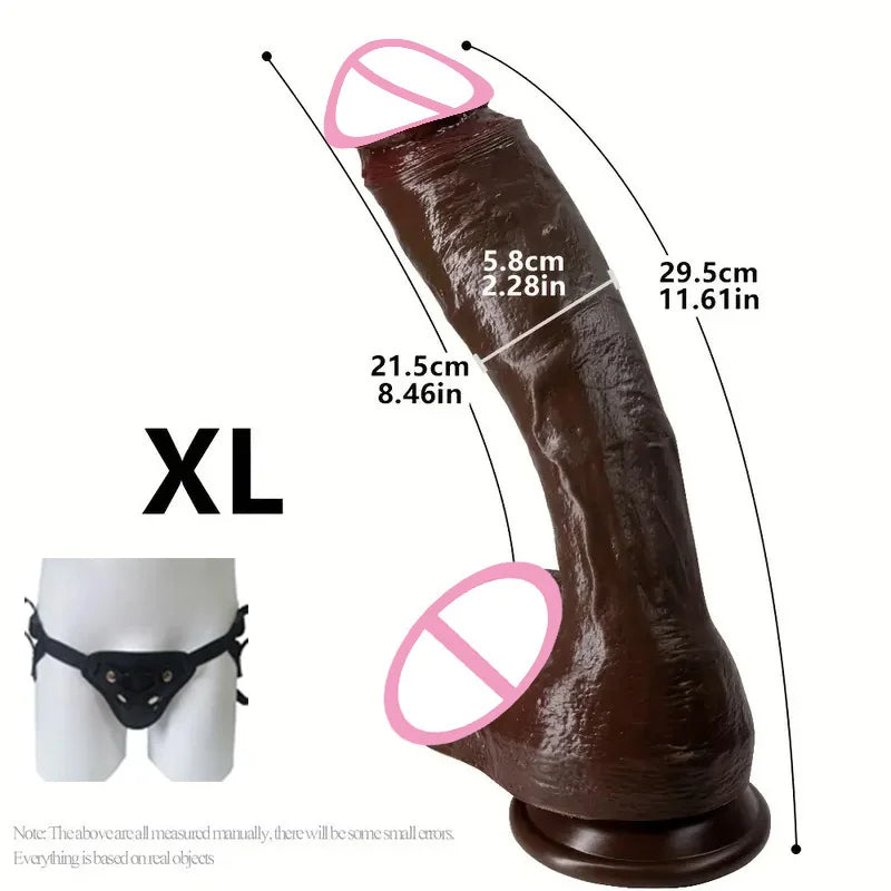 Long Realistic Huge Dildo with Butt Plug