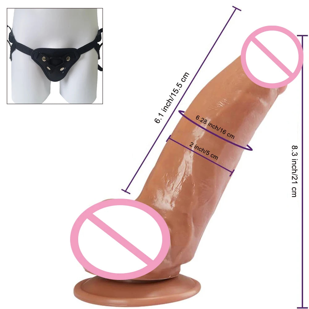 Big Realistic Hardness Dildo with Butt Plug