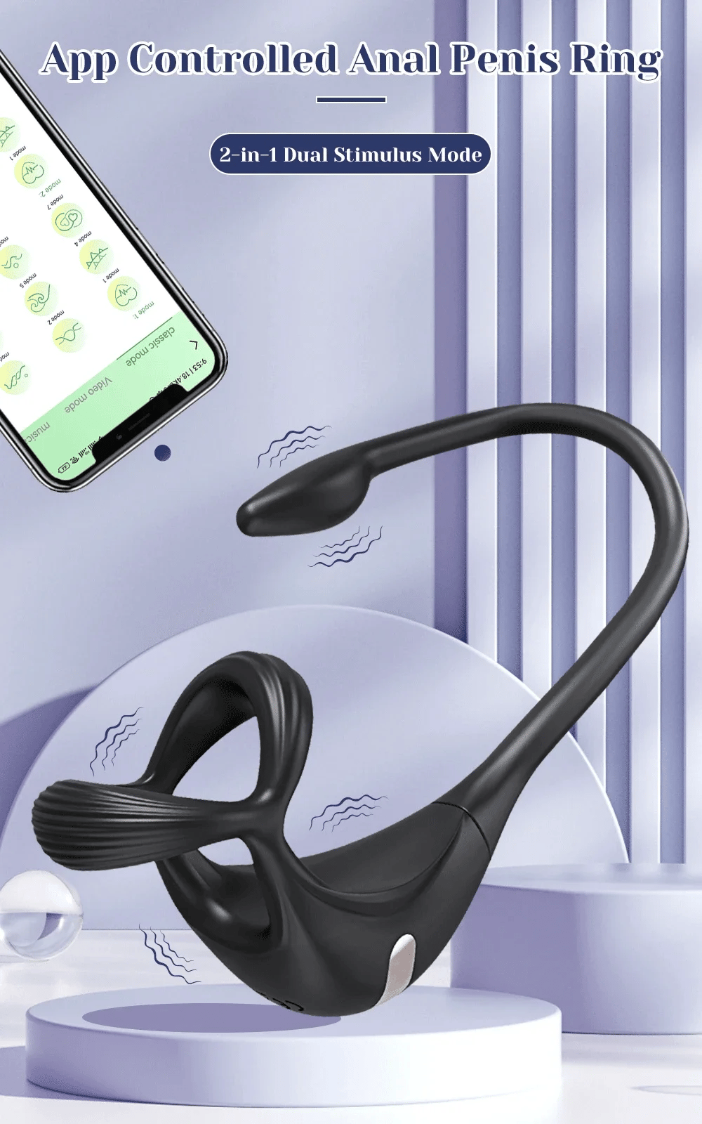 APP Control Beginner Prostate Massager & Vibrating Butt Plug Cock Ring