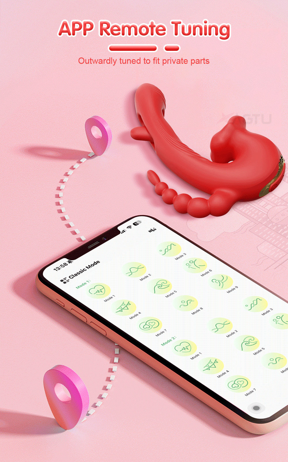 APP-Controlled Tapping Vibrator for G-Spot & Clitoris