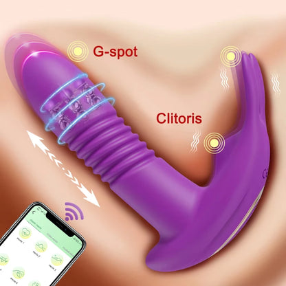 App Controll Thrusting Vibrator for G-Spot & Clit