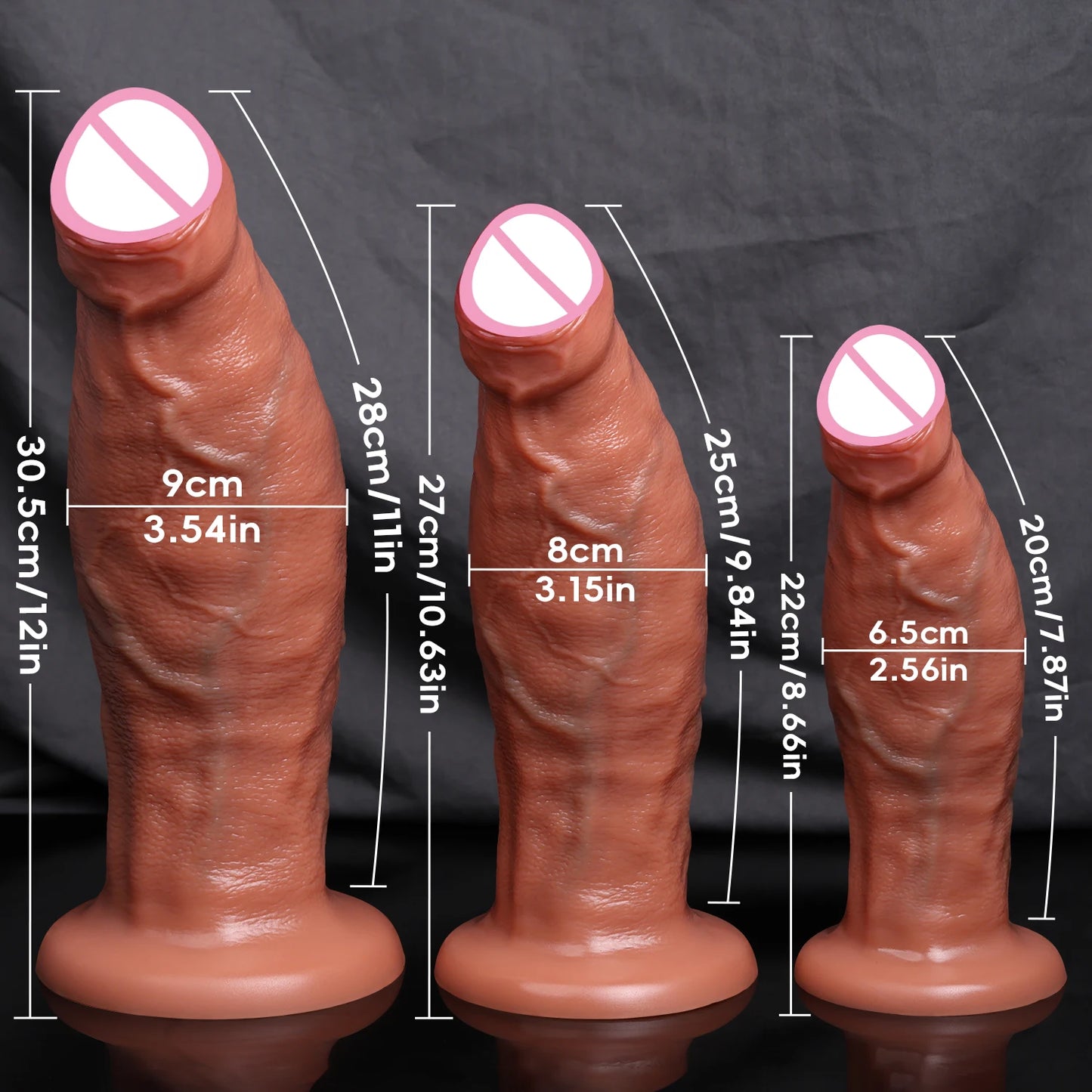 Large Realistic Dildo with Strong Suction Cup Base