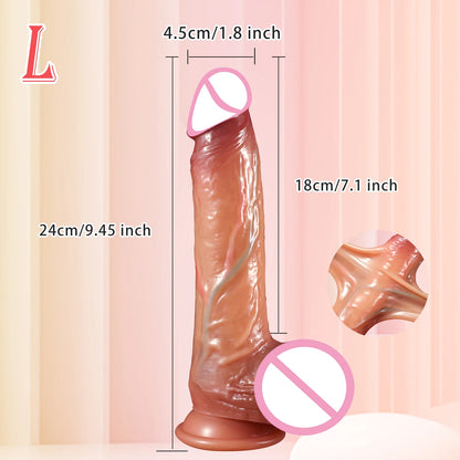 Sliding Foreskin Realistic Dildo with Suction Cup