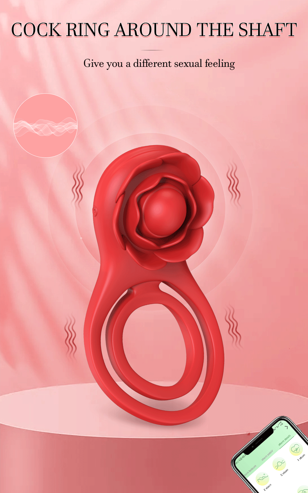 APP-Controlled Vibrating Cock Ring with Clit Stimulator